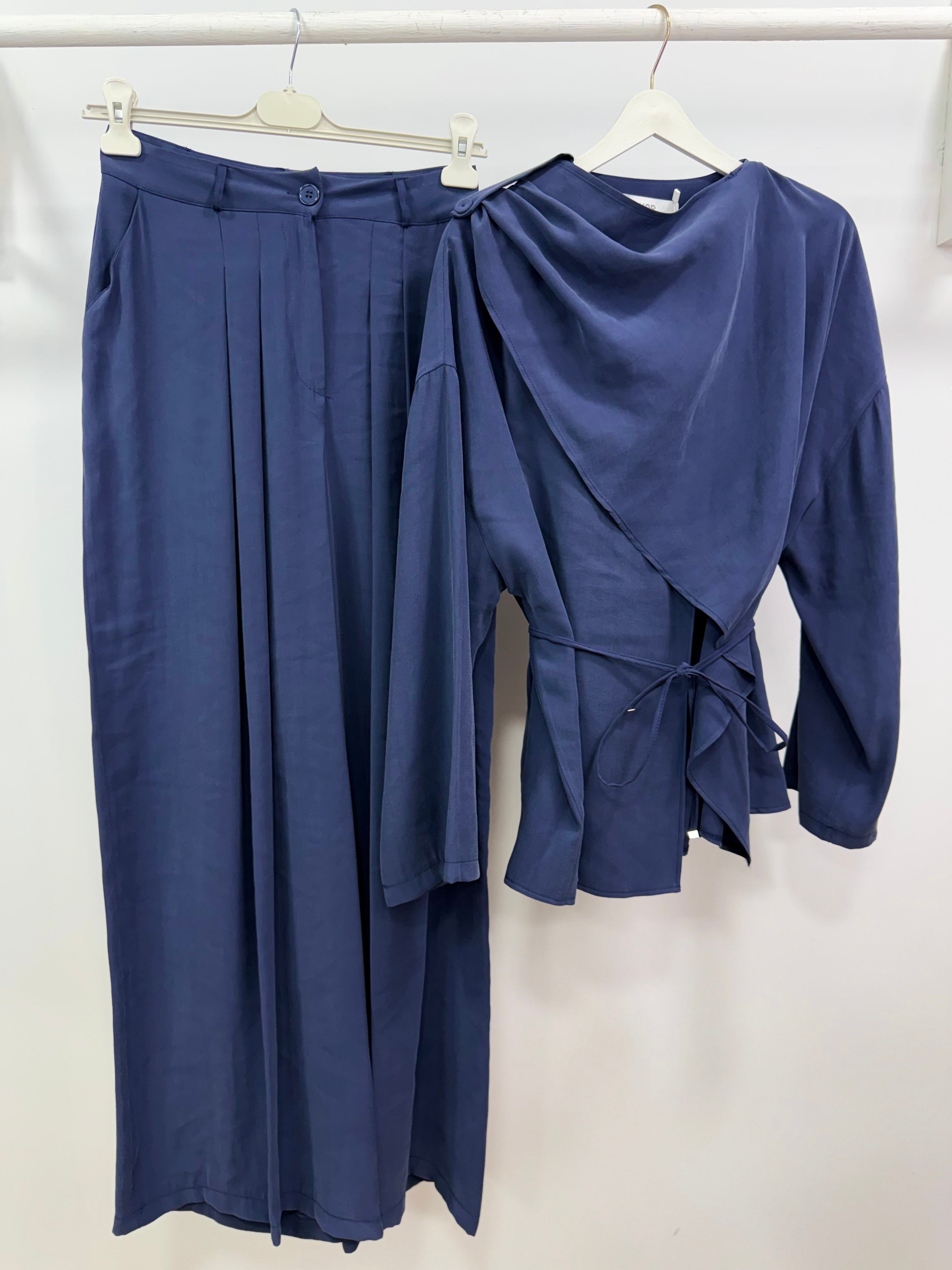 Şal Detaylı Takım/Lacivert