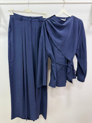 Şal Detaylı Takım/Lacivert