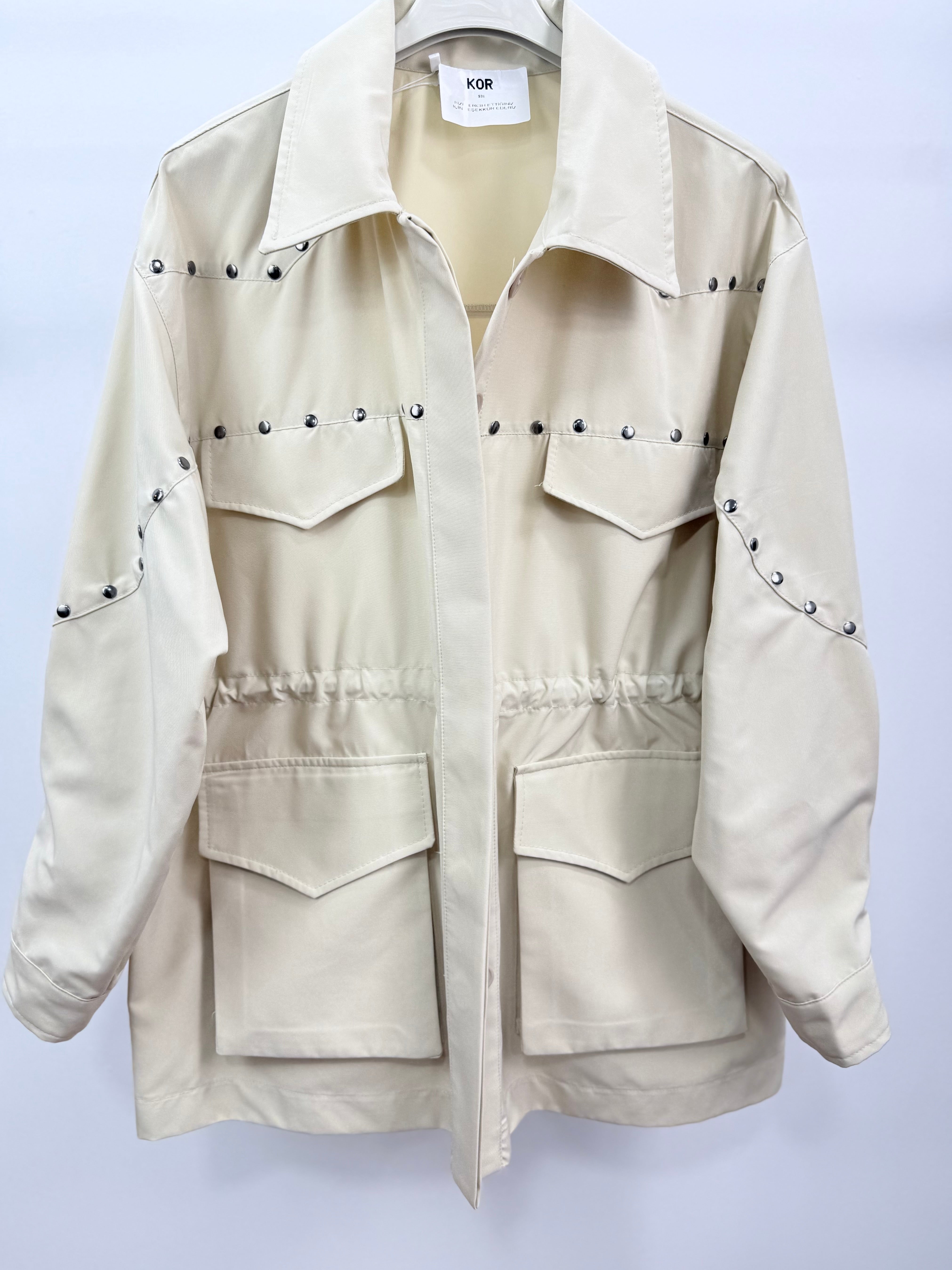 İşlemeli Ceket/Bej