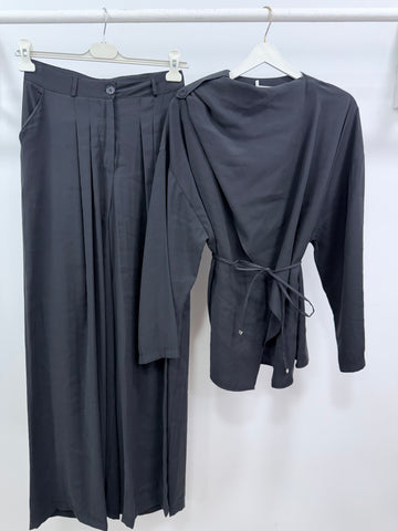 Şal Detaylı Takım/Siyah