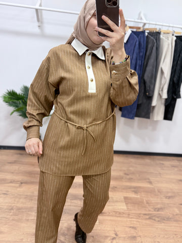 Yaka Garnili Takım Taba