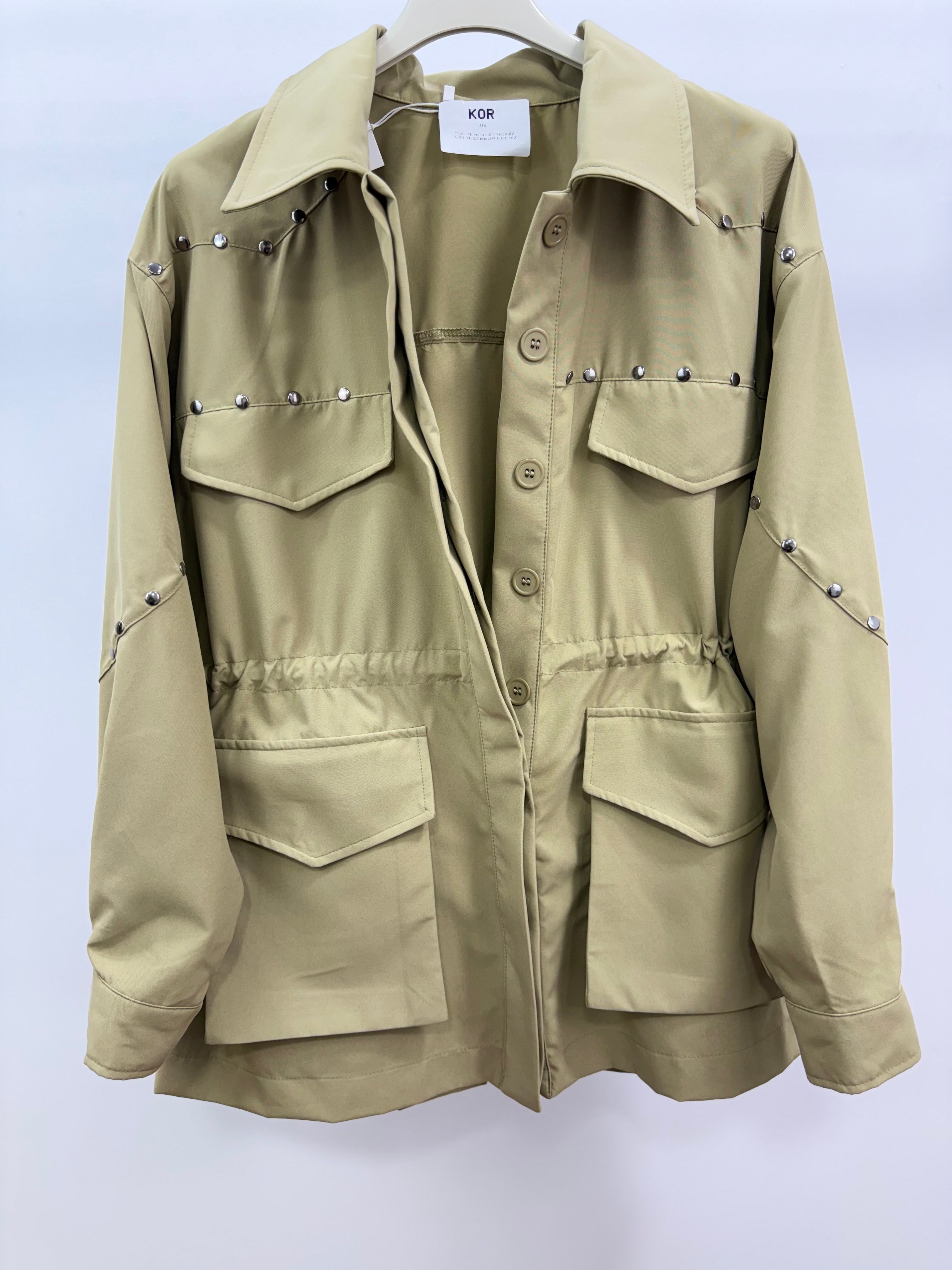 İşlemeli Ceket/Açık Haki