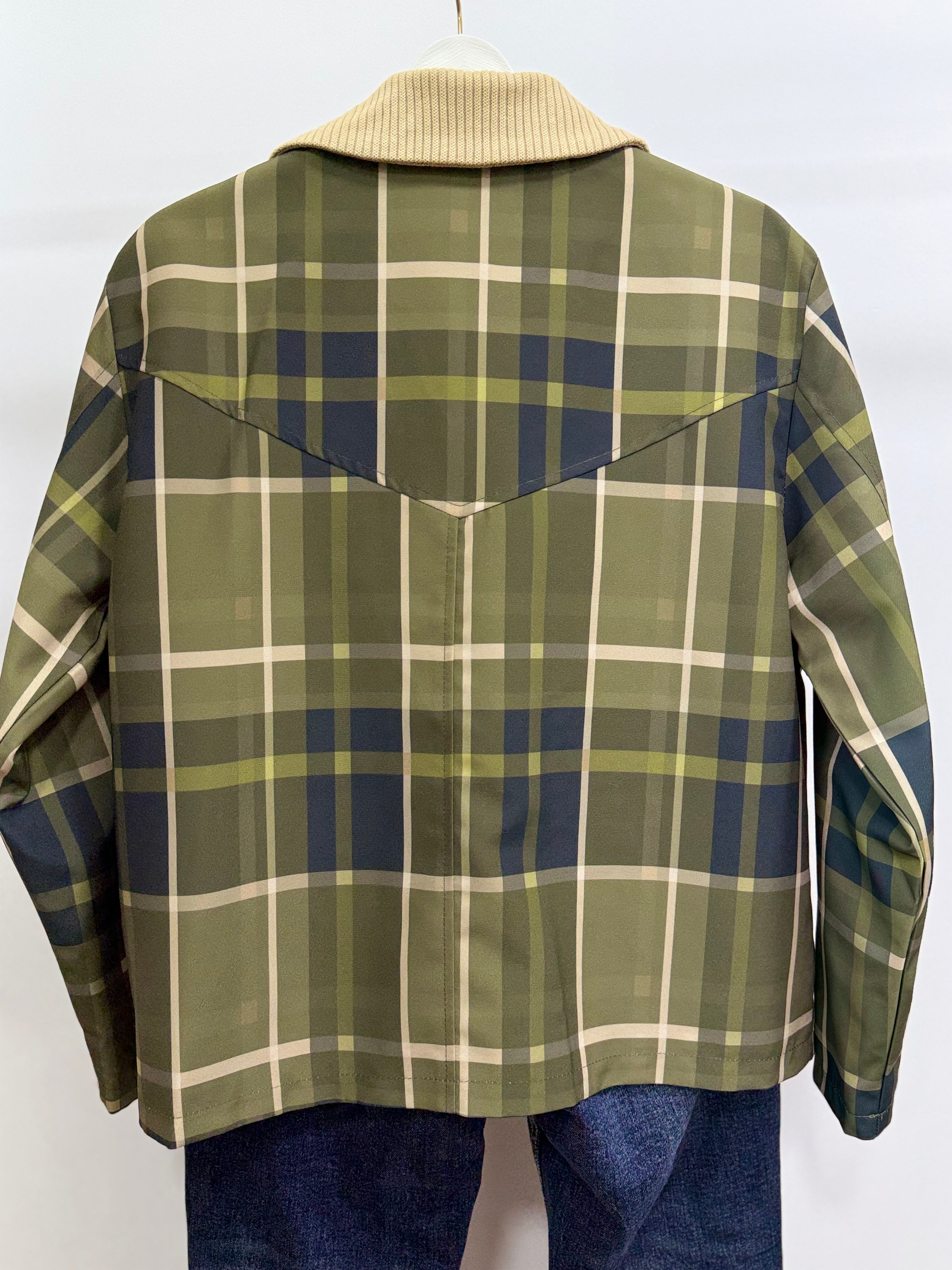 Ekose Desen Ceket/Haki Yeşil