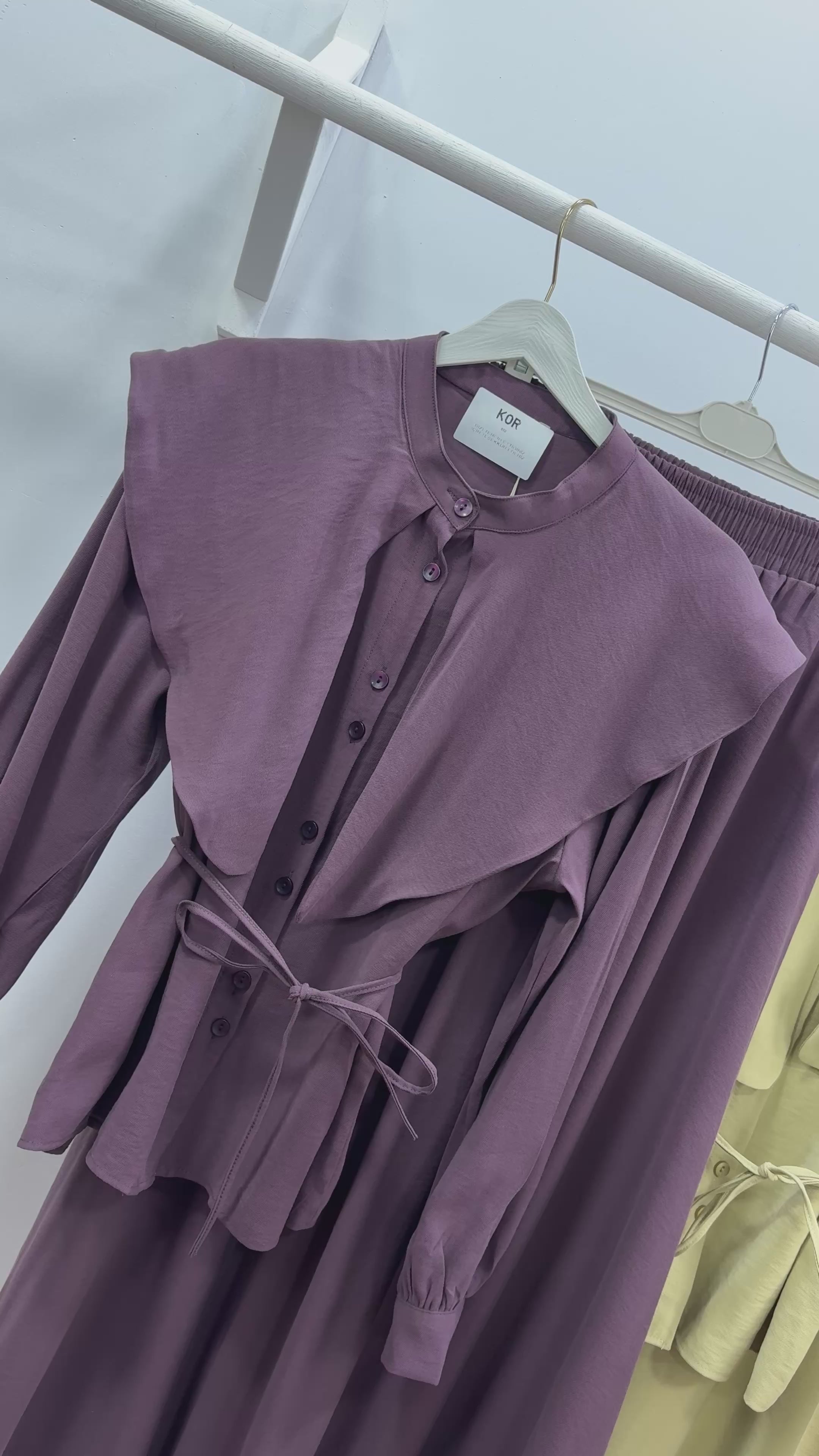 Yaka Detay Etek Takım/Mürdüm