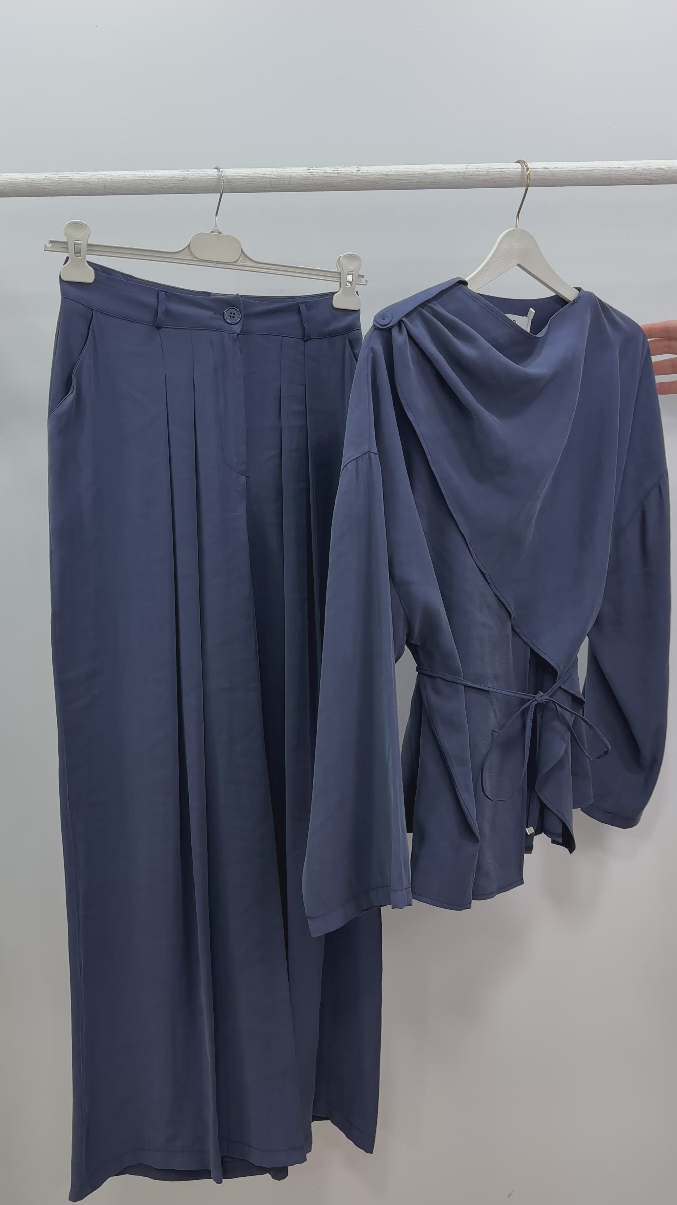 Şal Detaylı Takım/Lacivert