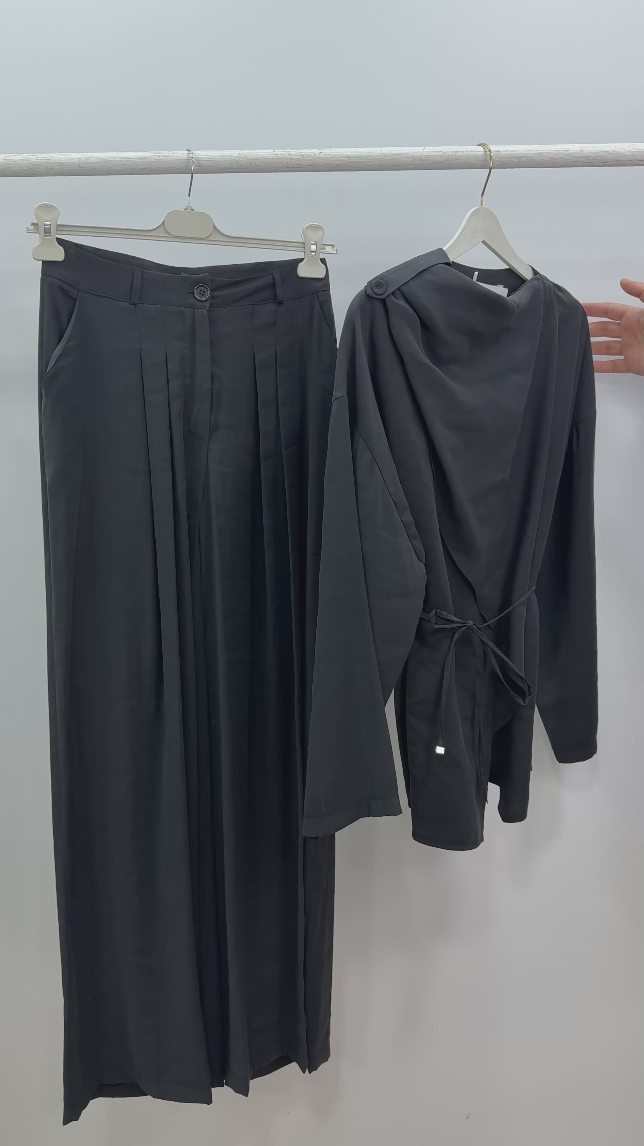 Şal Detaylı Takım/Siyah