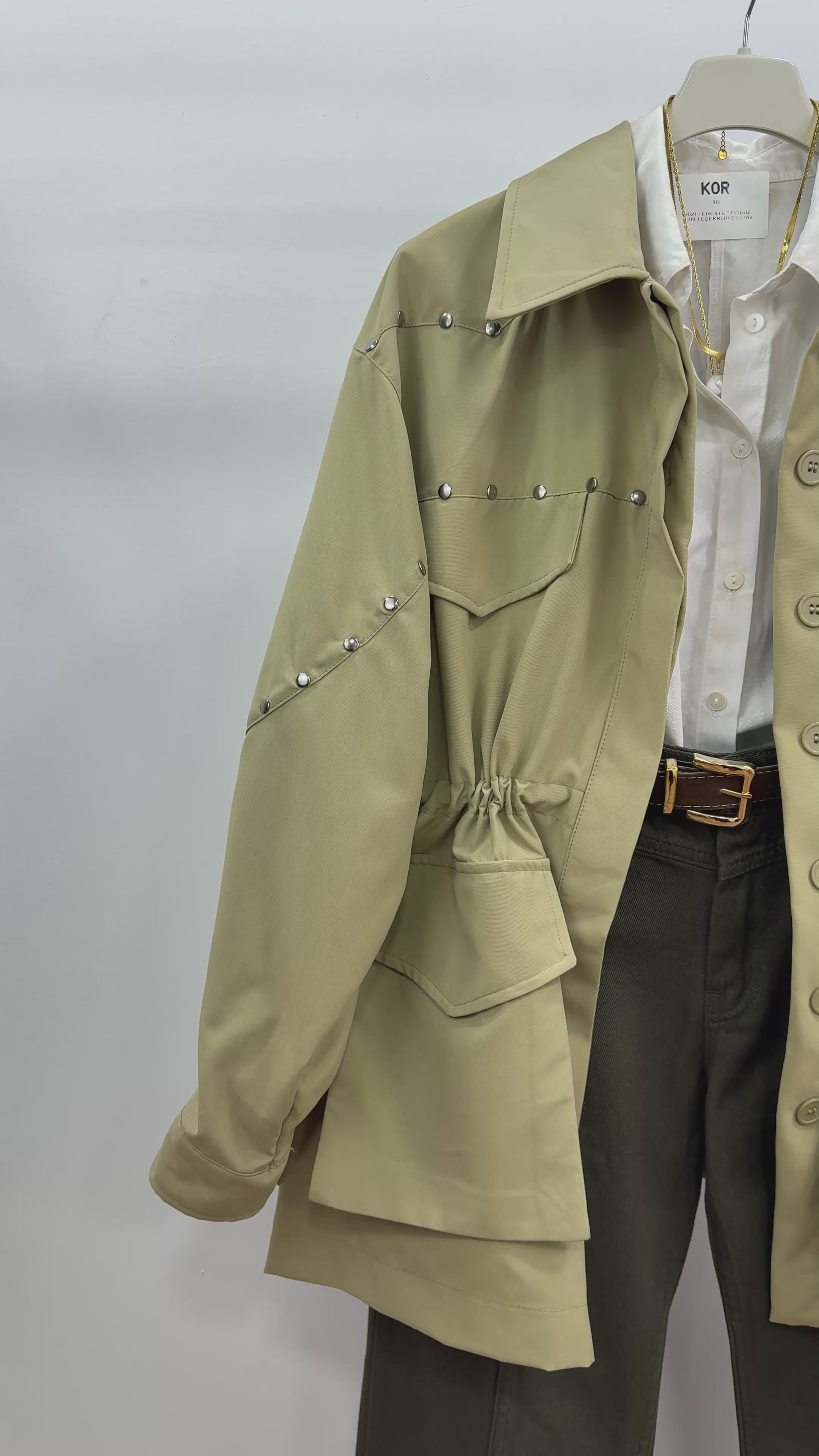 İşlemeli Ceket/Açık Haki