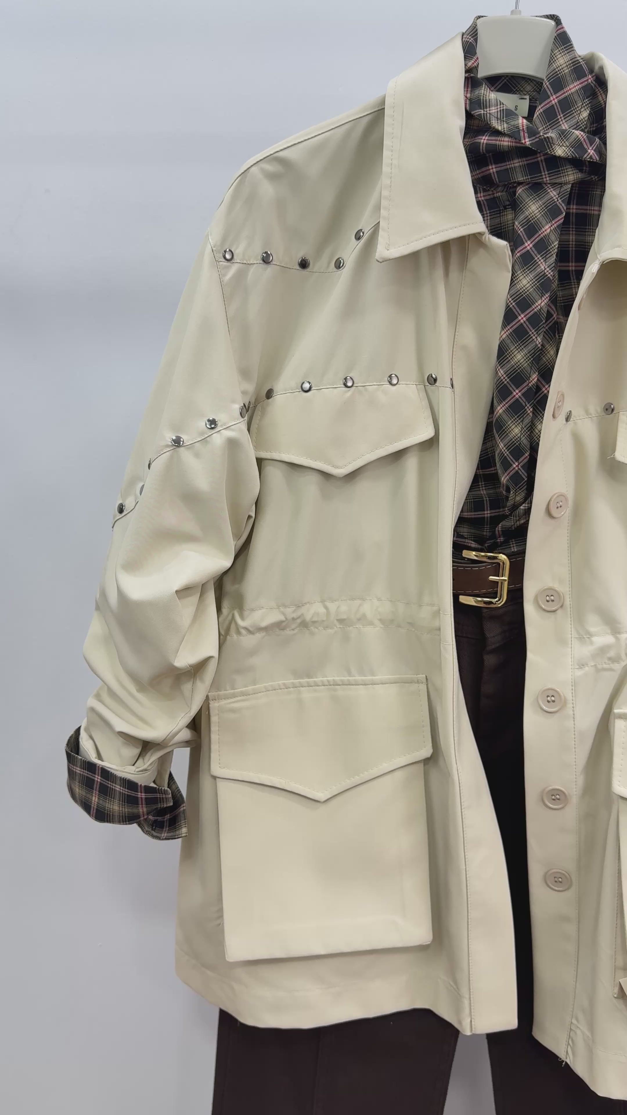 İşlemeli Ceket/Bej